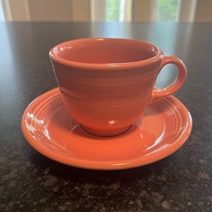 Fiestaware Rose Teacup & Saucer